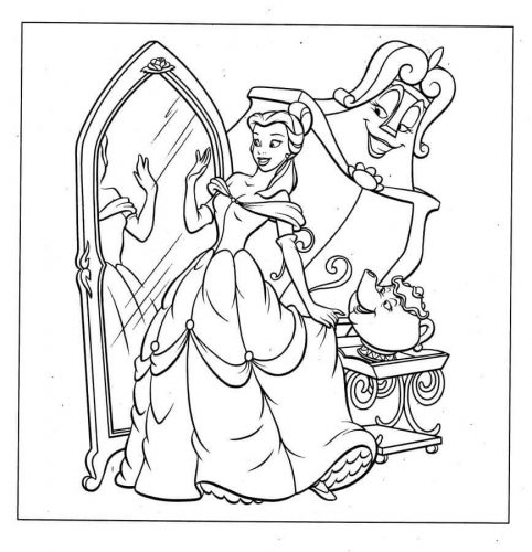 Belle From Beauty And Beast Coloring Pages