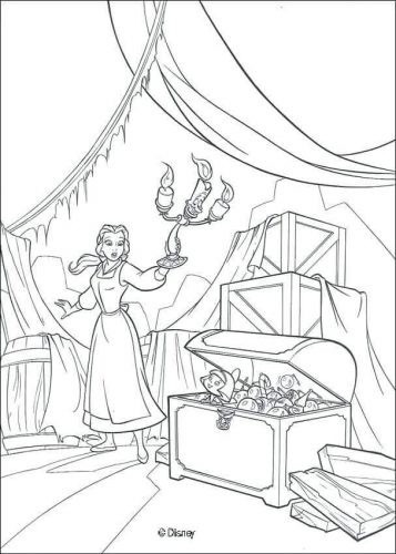 Belle In The Attic Coloring Page