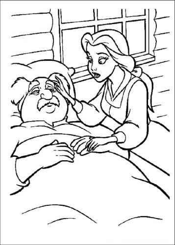 Belle Tending Her Sick Father