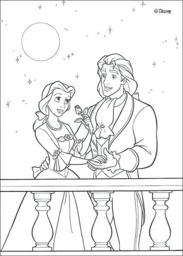 Belle With Prince Adam coloring pages