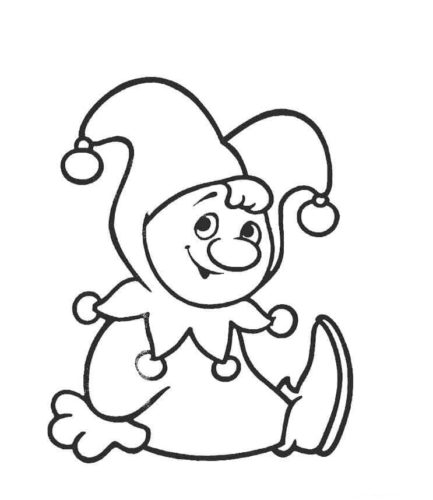 Cute Clown Coloring Page