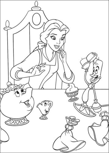 Disney Belle Colouring Pages