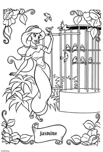 Disney Princess Jasmine Coloring Pages