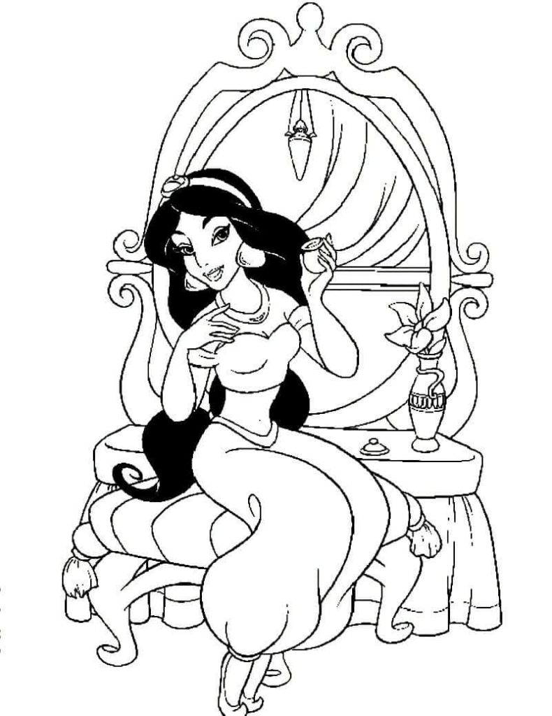25 Free Princess Jasmine Coloring Pages Printable