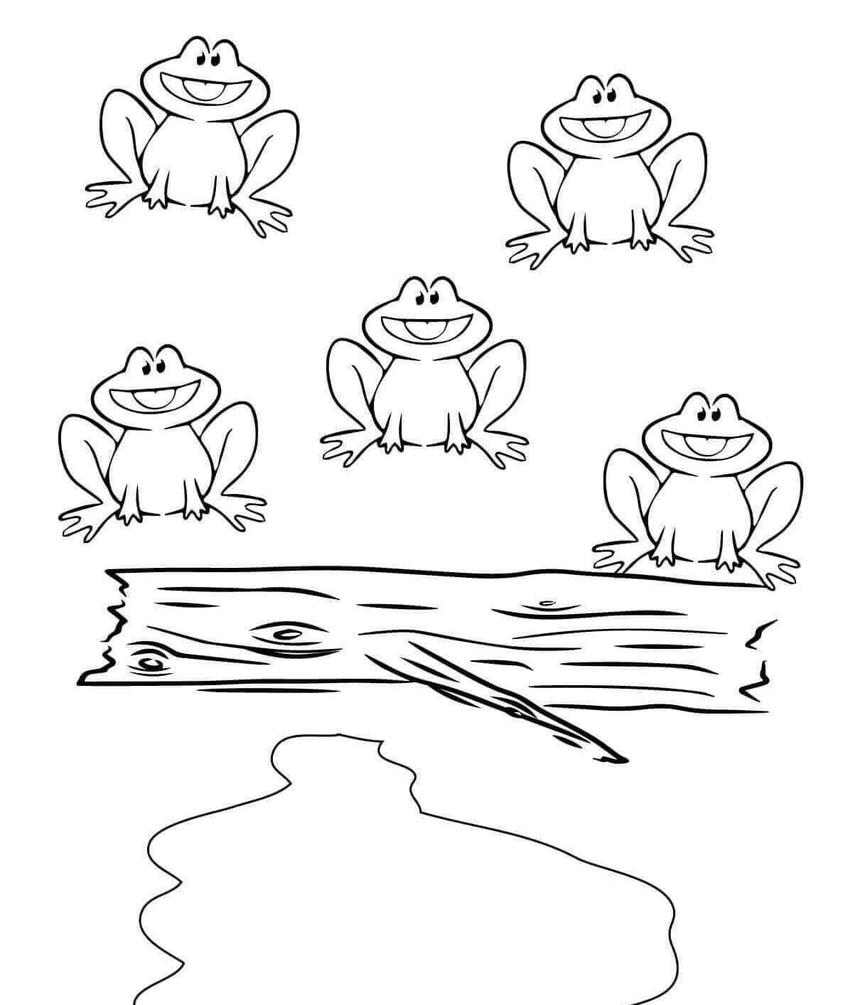 Frog Family Coloring Page