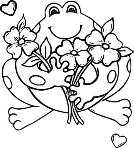 Frog With Flowers