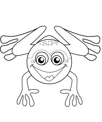 Happy Frog Colouring Page