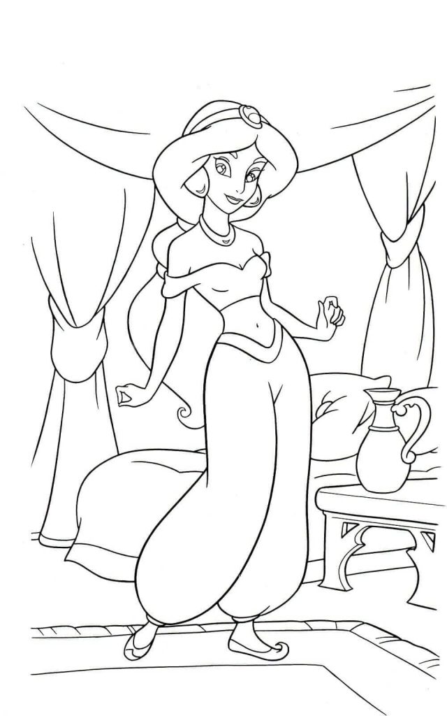 25 Free Princess Jasmine Coloring Pages Printable