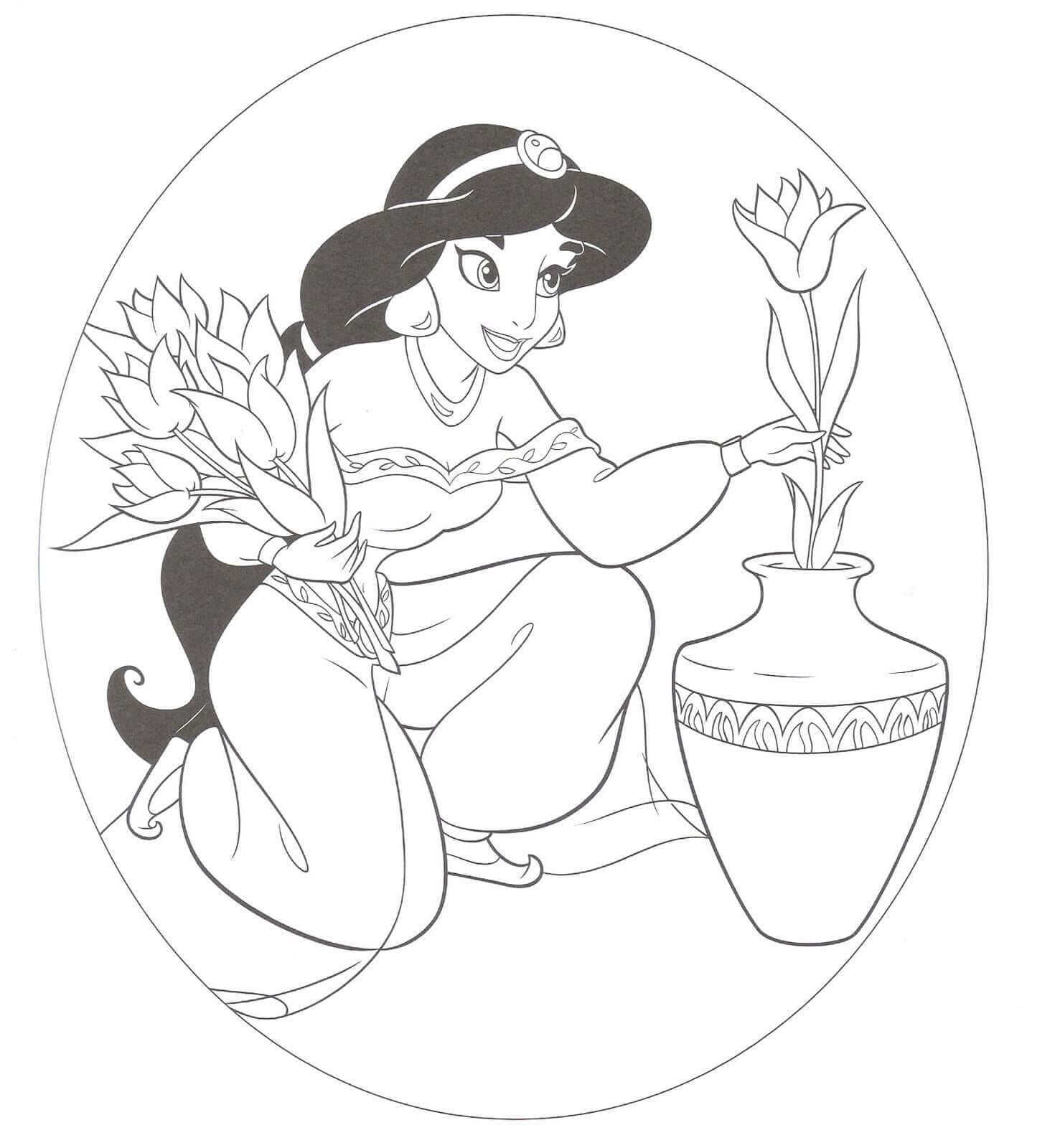 Jasmine Colouring Pages