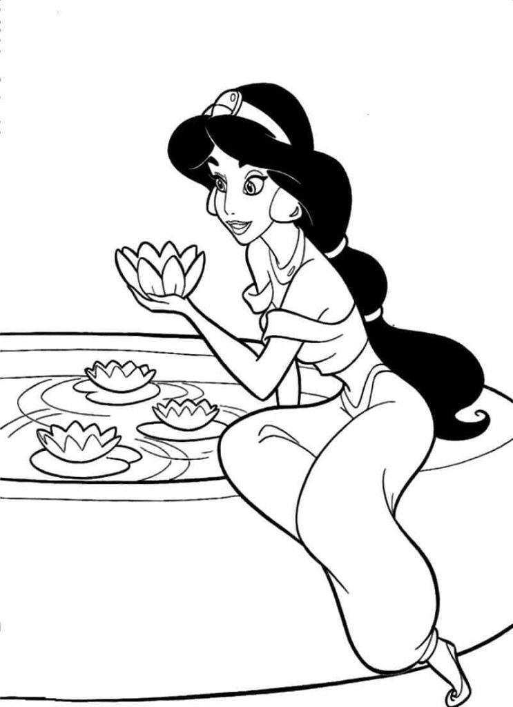 25 Free Princess Jasmine Coloring Pages Printable