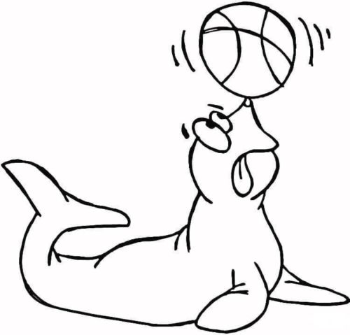 Seal Show Circus Coloring Sheet