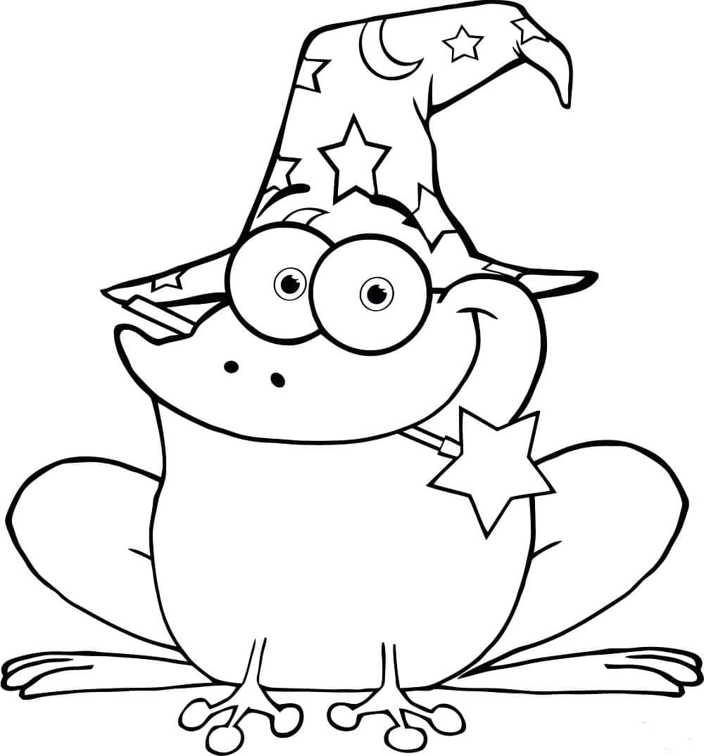 Wizard Frog Coloring Picture