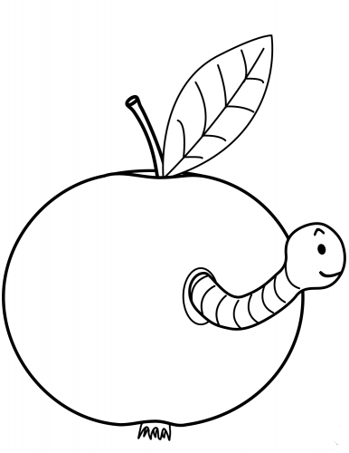 Worm Coming Out Of Apple