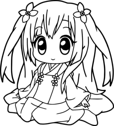 Cute Anime Coloring Page