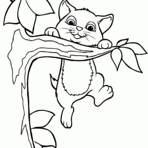 Cute Cat Coloring Page