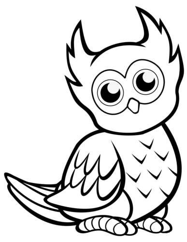 Cute Owl Coloring Pages