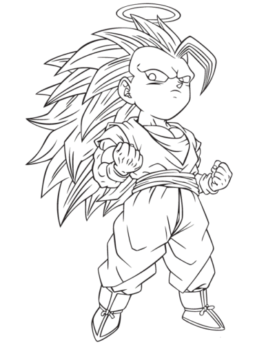 Dragon Ball Z Gotenks Coloring Page Dragon Ball Z Gotenks Coloring Page