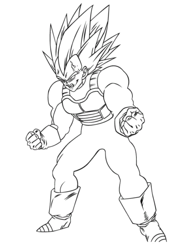 Dragon Ball Z Super Vegeta Colouring Page