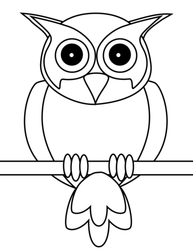 Easy Owl Coloring Page