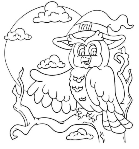 Halloween Owl Coloring Pages