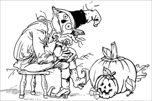 Halloween Pumpkin Patch Coloring Page