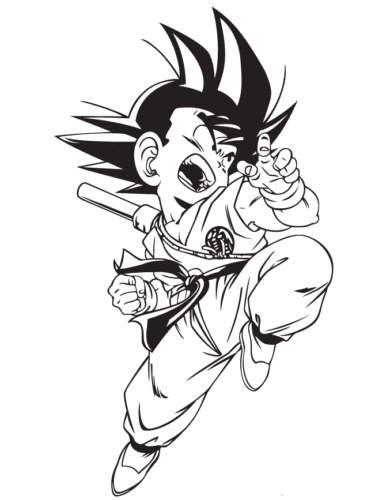 Kid Goku From Dragon Ball Z Coloring Page