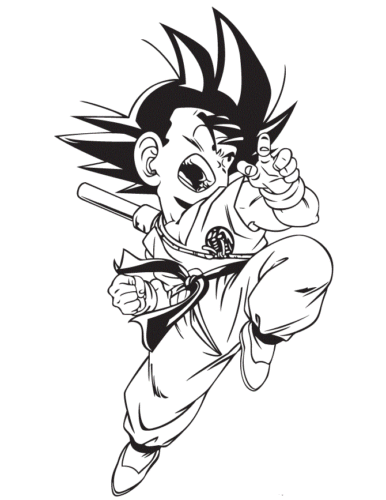 Kid Goku From Dragon Ball Z Coloring Page Kid Goku From Dragon Ball Z Coloring Page