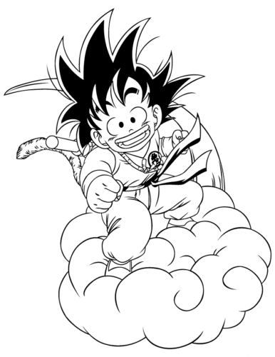 Kid Goku On Cloud