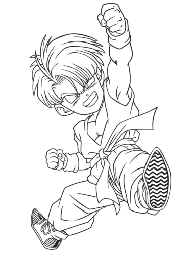 Kid Trunks From Dragon Ball Z Coloring Picture