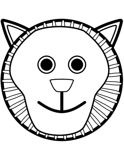 Lion Head Coloring Page