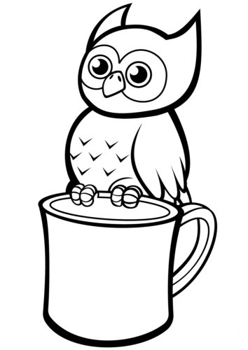 Owl Perched On a Mug