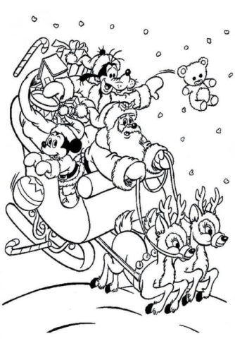 Christmas Disney Colouring Pages