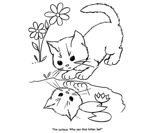 Cute Kitten Coloring Page