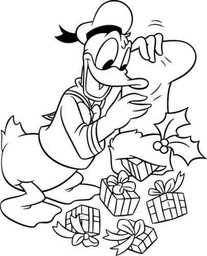 Donald Duck Christmas Coloring Page