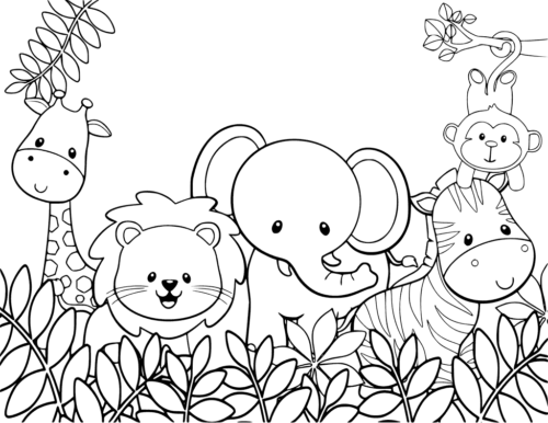 Free Printable Cute Animals Coloring Pages