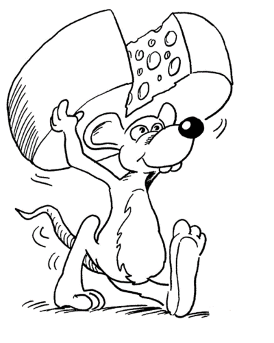 Mouse With Cheese Coloring Page Mouse With Cheese Coloring Page