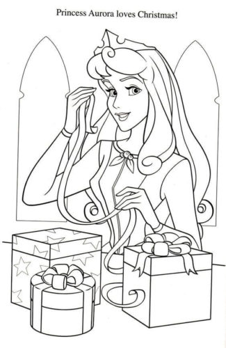 Sleeping Beauty Christmas Coloring Page