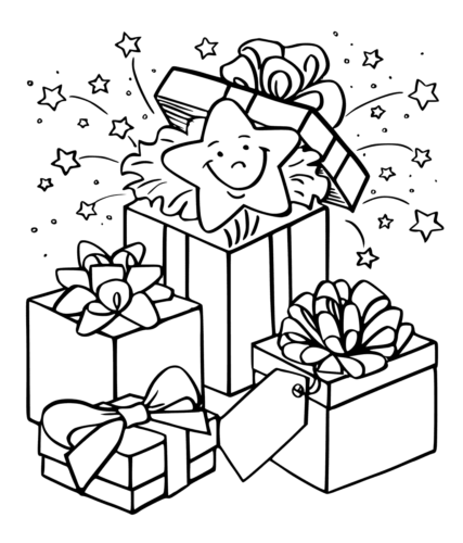 Christmas Gift Box Coloring Pages