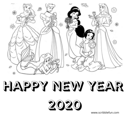 Disney Princesses Wishing Happy New Year 2020