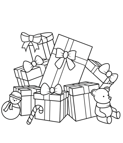 Free Printable Christmas Gifts Coloring Pages