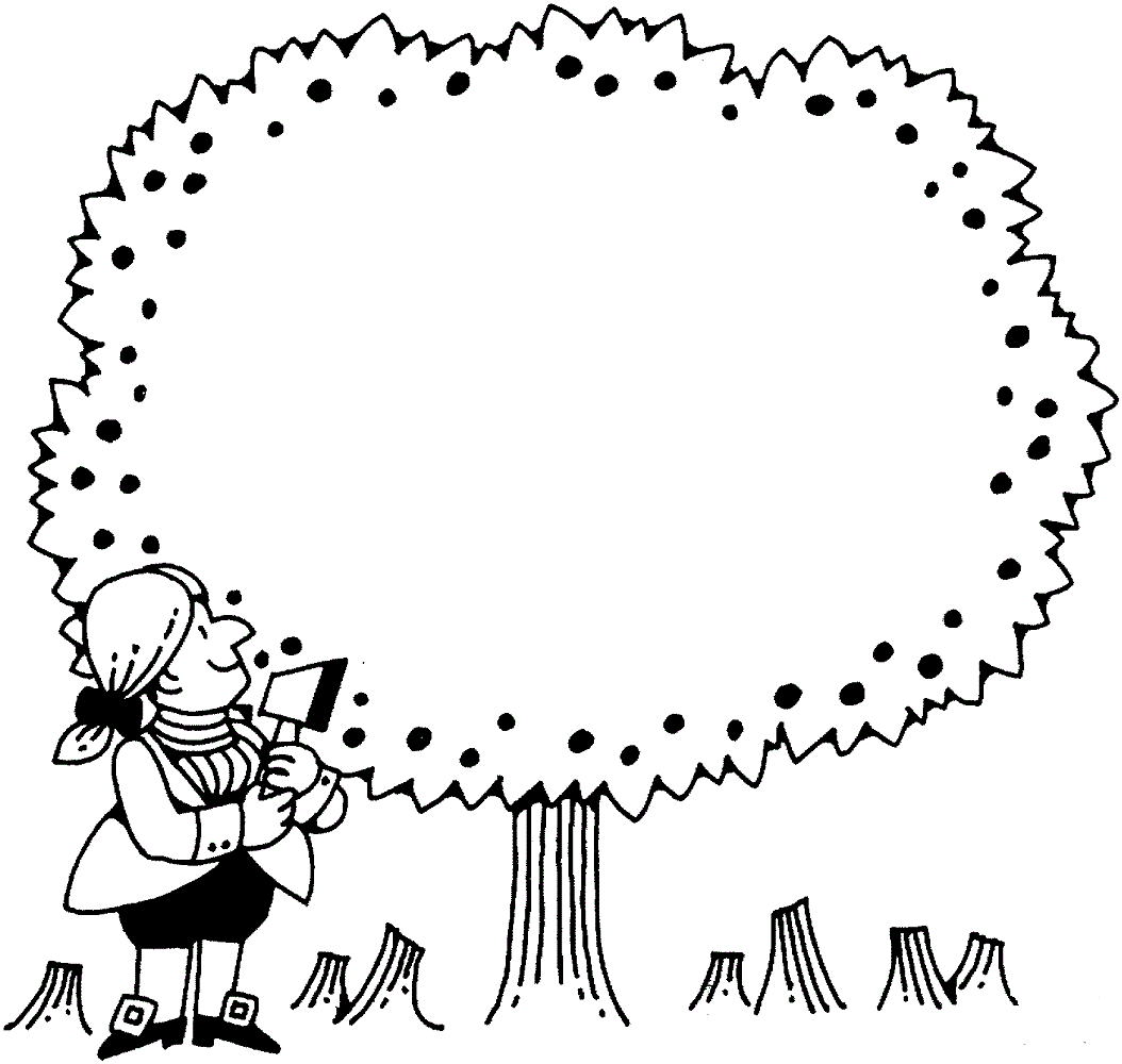 George Washington and the Cherry Tree coloring page