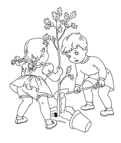 Kids Planting Tree