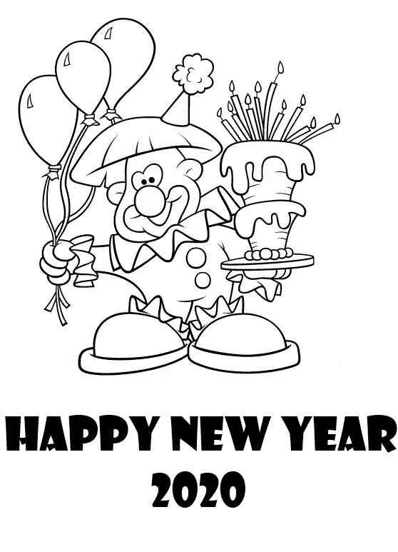 New Year 2020 Coloring Images