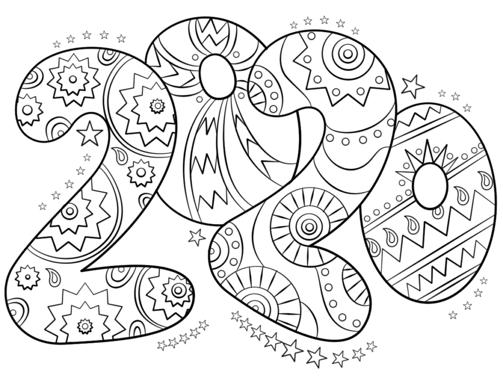 22 Free New Year 2020 Coloring Pages Printable