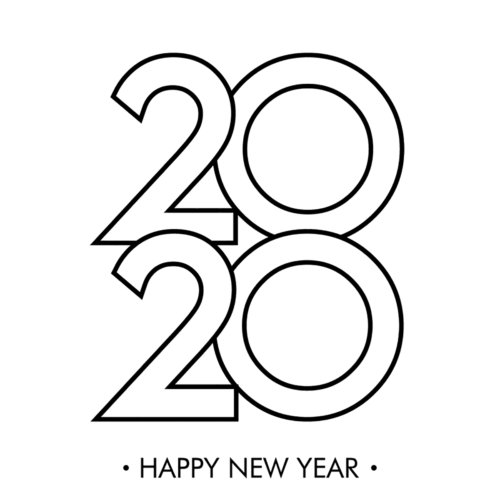 New Year 2020 Colouring Pages