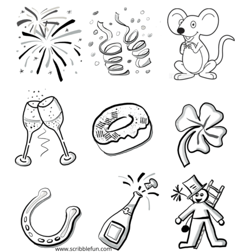 New Years Eve 2020 Coloring Pages