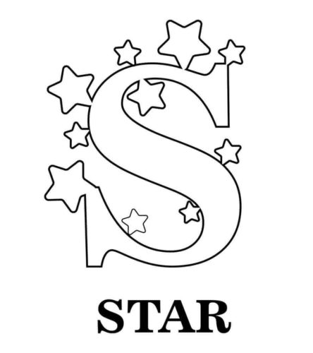 S For Star Coloring Page