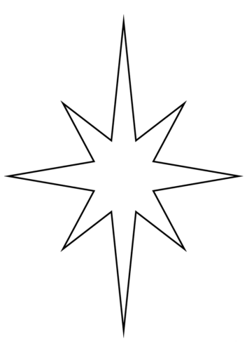 Simple Christmas Star Coloring Pages