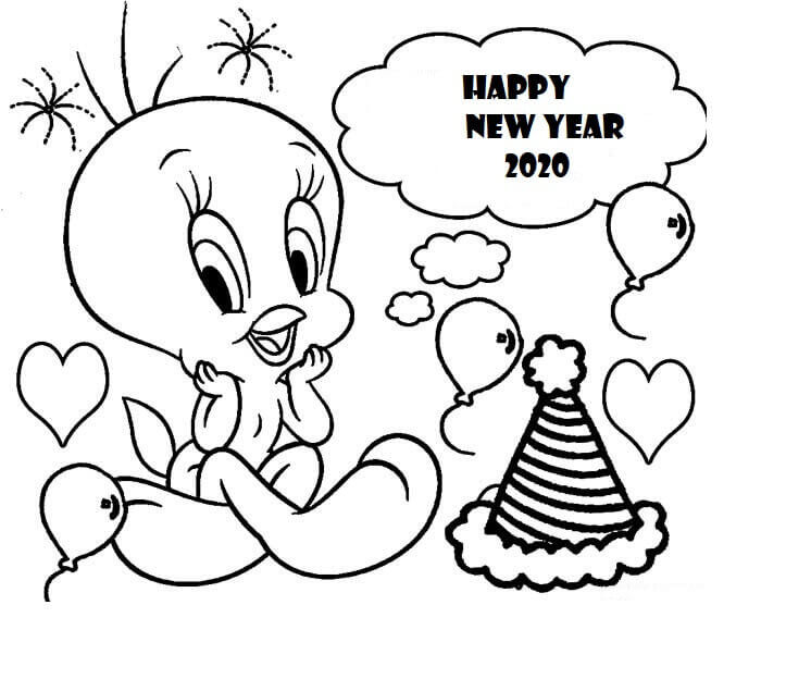 Tweety Wishing Happy New Year 2020