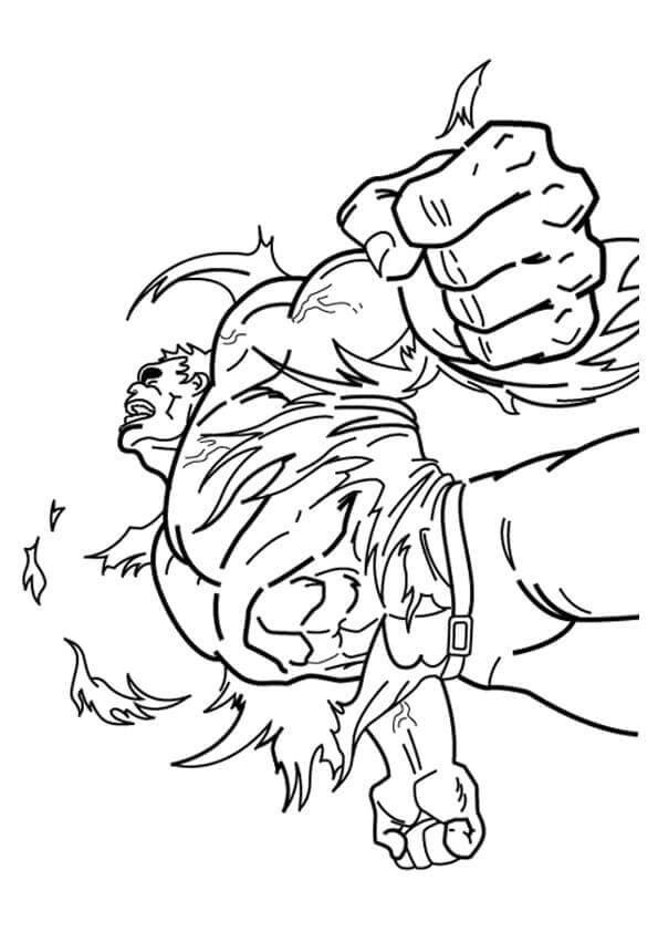 Bruce Banner Transforming Into Hulk Coloring Page
